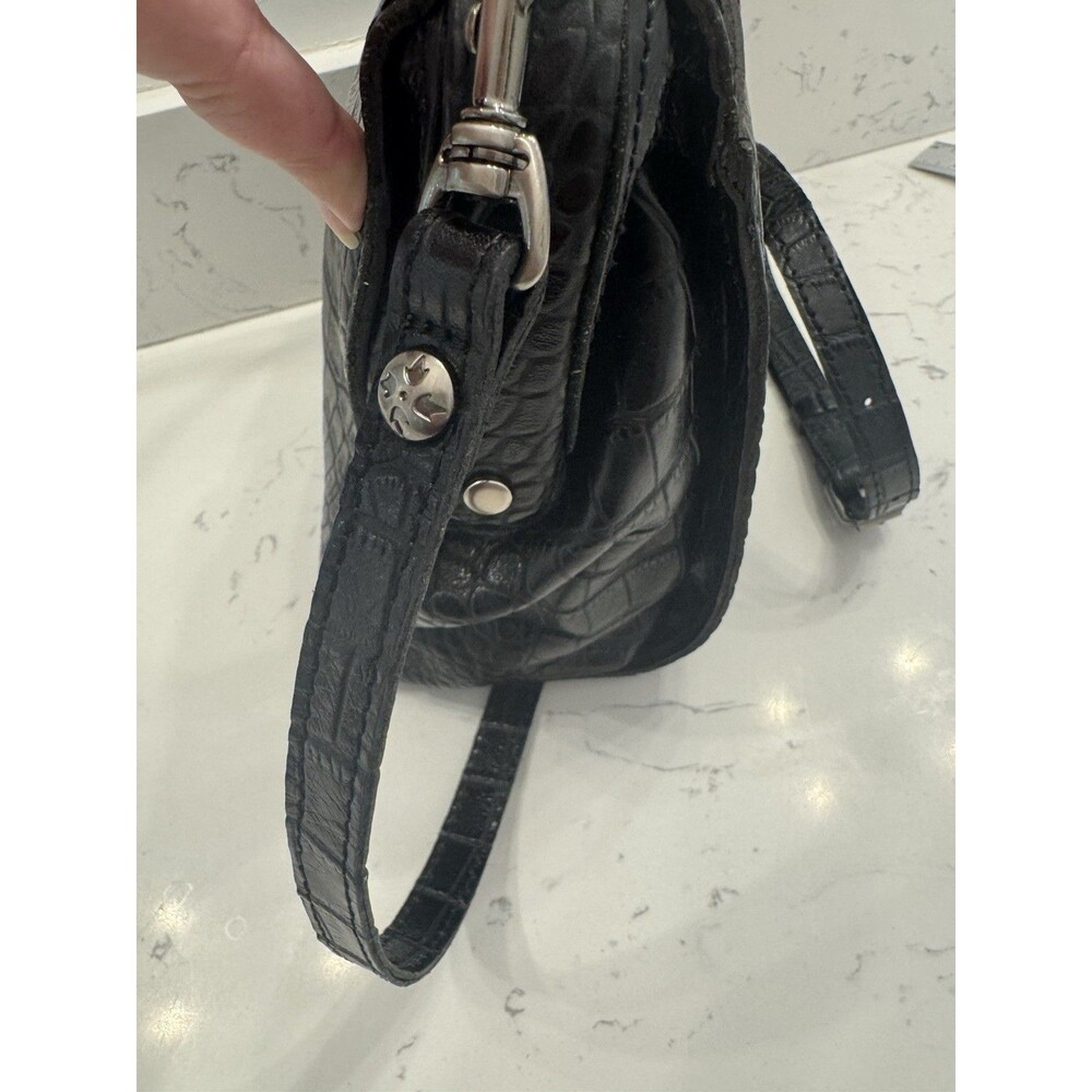 Patricia Nash Leather Crocodile Embossed Nela Frame Tote Black 10th Anniversary - Picture 10 of 16